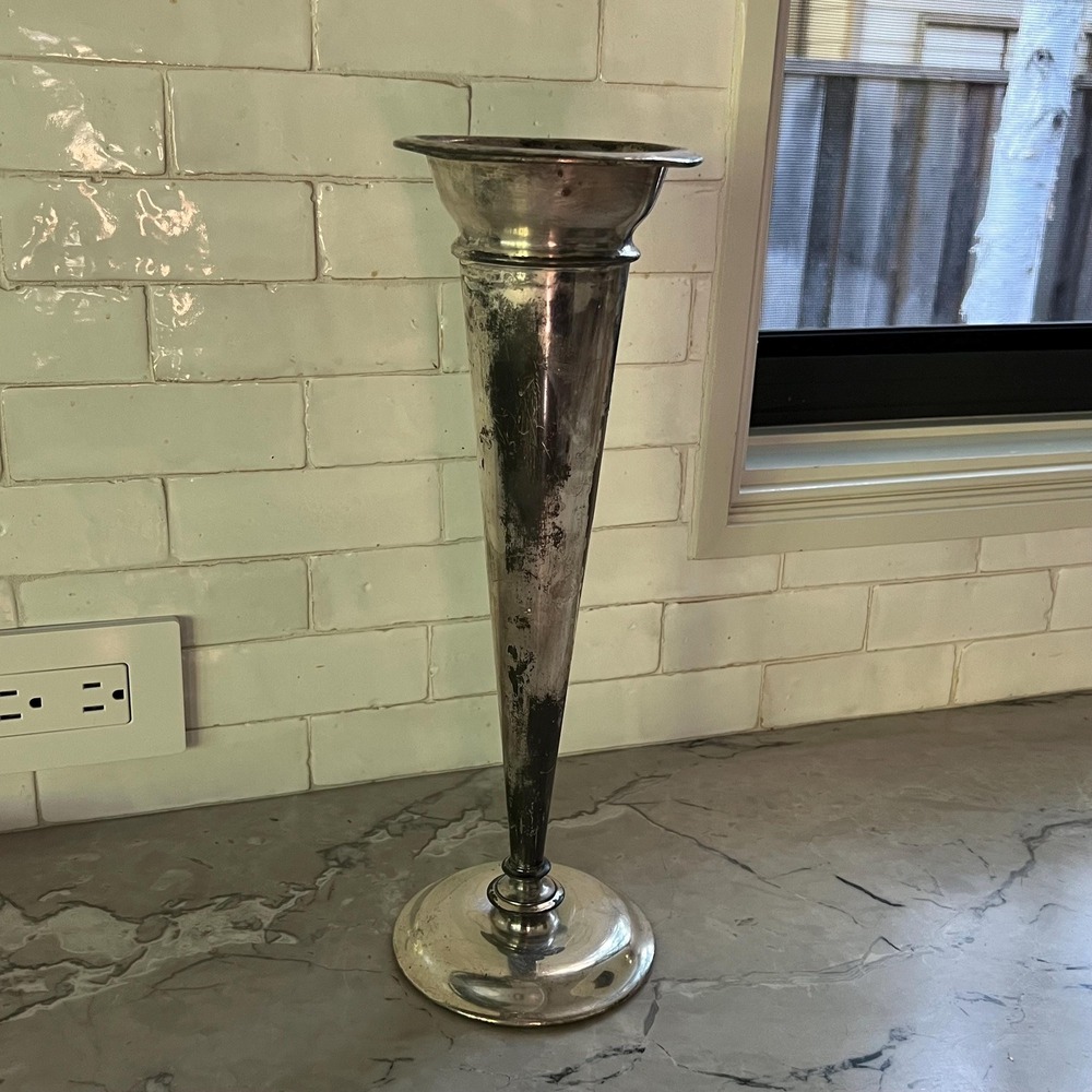 Vintage Reed & Barton Silver Plated Trumpet Bud Vase 5026 | Mid Century